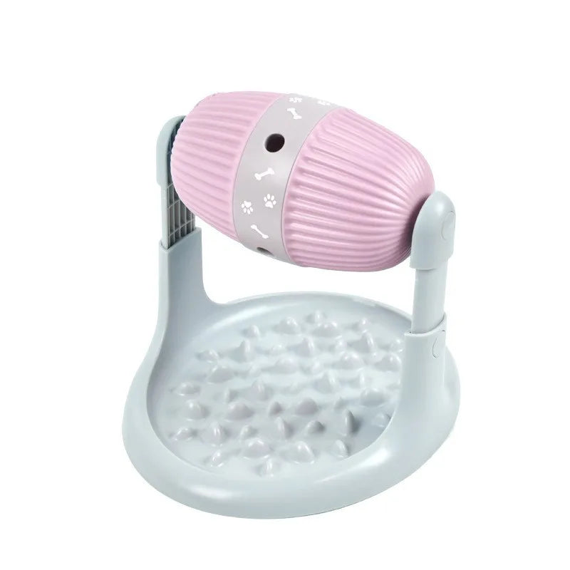 Pet Feeder Fun Dog Toy Drum Leakage Ball Cat Slow Food Bowl Healthy Diet Adjustable Height Durable Multifunctional Pet Supplies