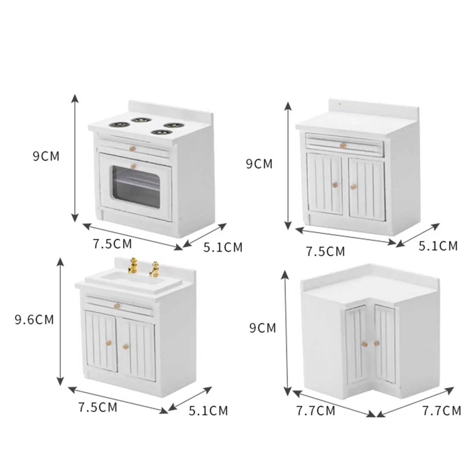 DIY Modern Style Wooden Kitchen Cabinet Dollhouse 1:12