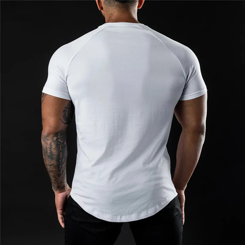 Men's Slim Fit Round Neck T-Shirt for Summer Gym