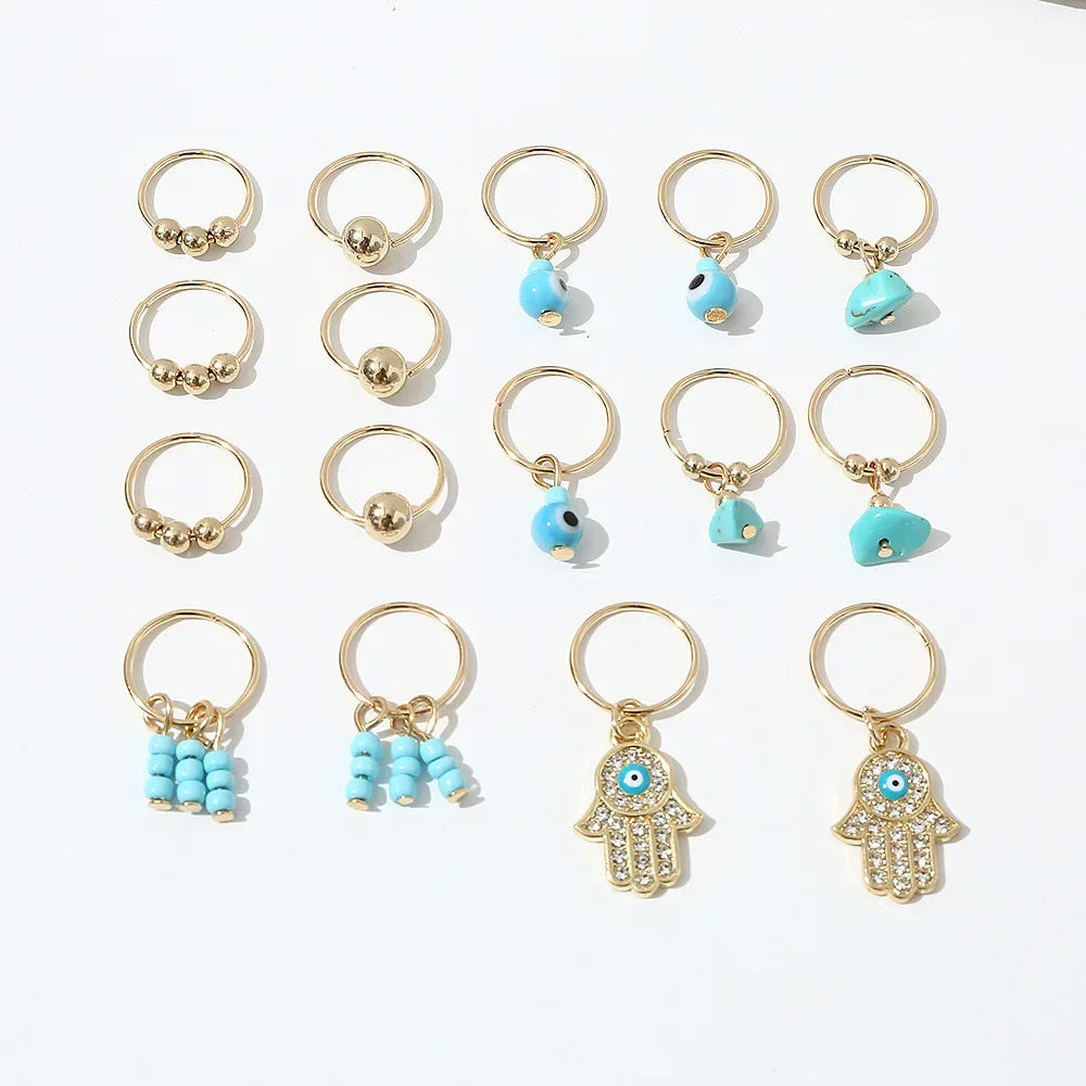 Hạt Tóc Hippie Vòng Xanh: Trang Sức Tóc Tạo Kiểu 16 Chiếc