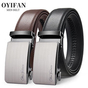 High Quality Genuine Leather Men's Belt with Alloy Automatic Buckle