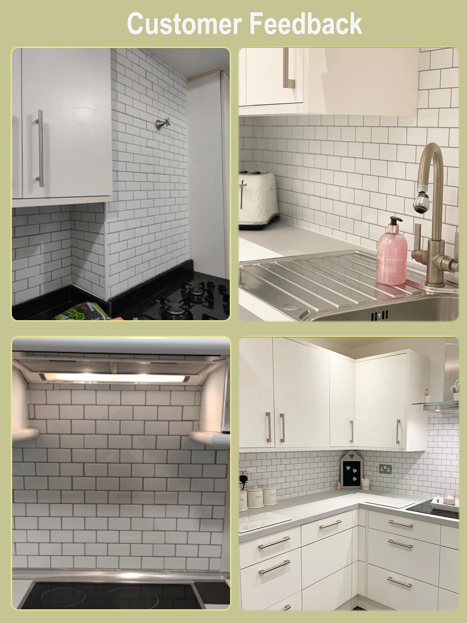 Peel and Stick Tiles Vinyl Wallpaper Self Adhesive Waterproof Wall Stickers for Home Decoration