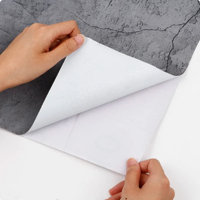 Retro Gray PVC Cement Wallpaper Self-Adhesive Waterproof Dark Gray Concrete Effect For Bedroom Living Room Decoration Stickers