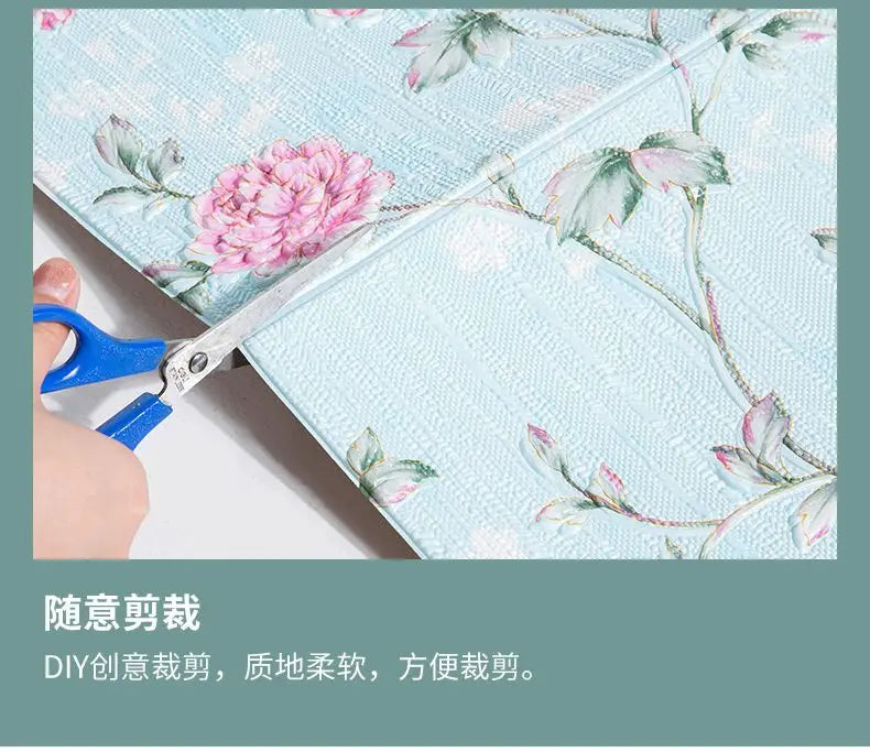 Classic Luxury Wallpaper Self-adhesive Thickened 3D Carving Design Room Decoration Background Stickers Waterproof Moisture-proof