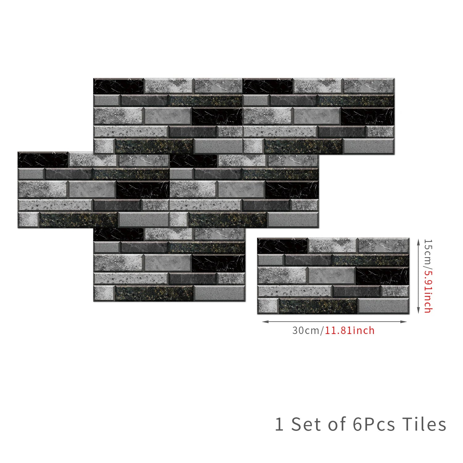 Waterproof Self Adhesive Removable 3D DIY Modern Grayish White Marble Tile Wall Sticker Bathroom Kitchen Cupboard Home Decor