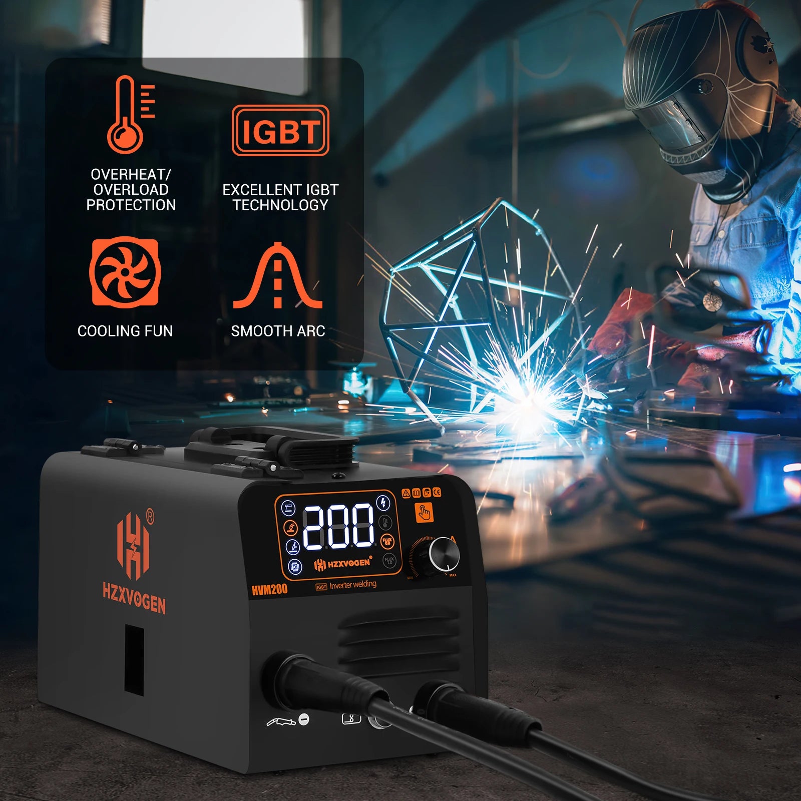 Máy Hàn Đa Năng HVM200 - MIG/TIG/MMA Không Cần Khí - Daisan Mart