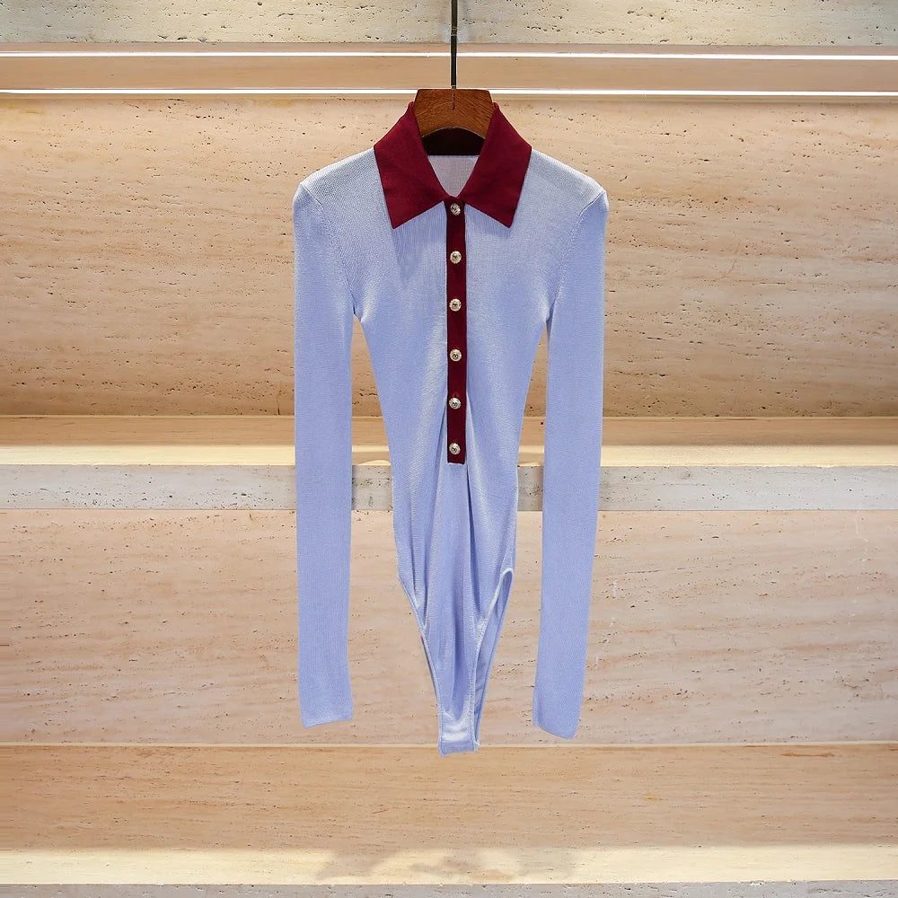 Women's Bodysuit Sexy Lapel Collar Y2K Fall 2025