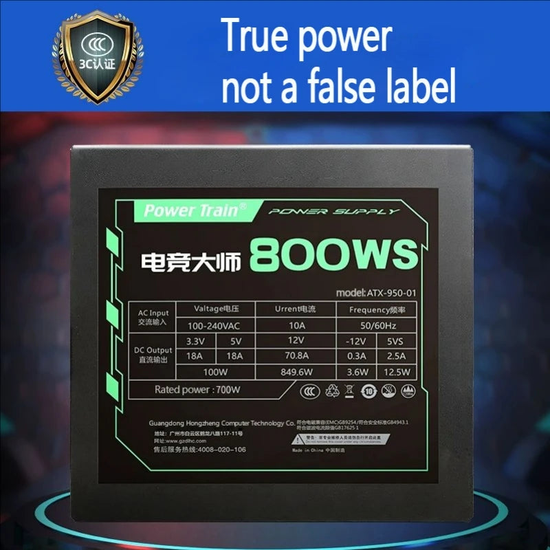 ATX Gaming Computer Power Supply 500W-850W 120mm Fan