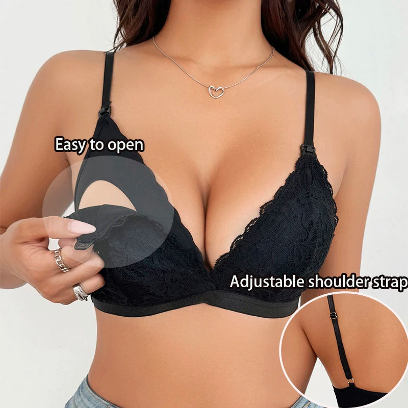 Underwire-free, push-up, breathable nursing bra