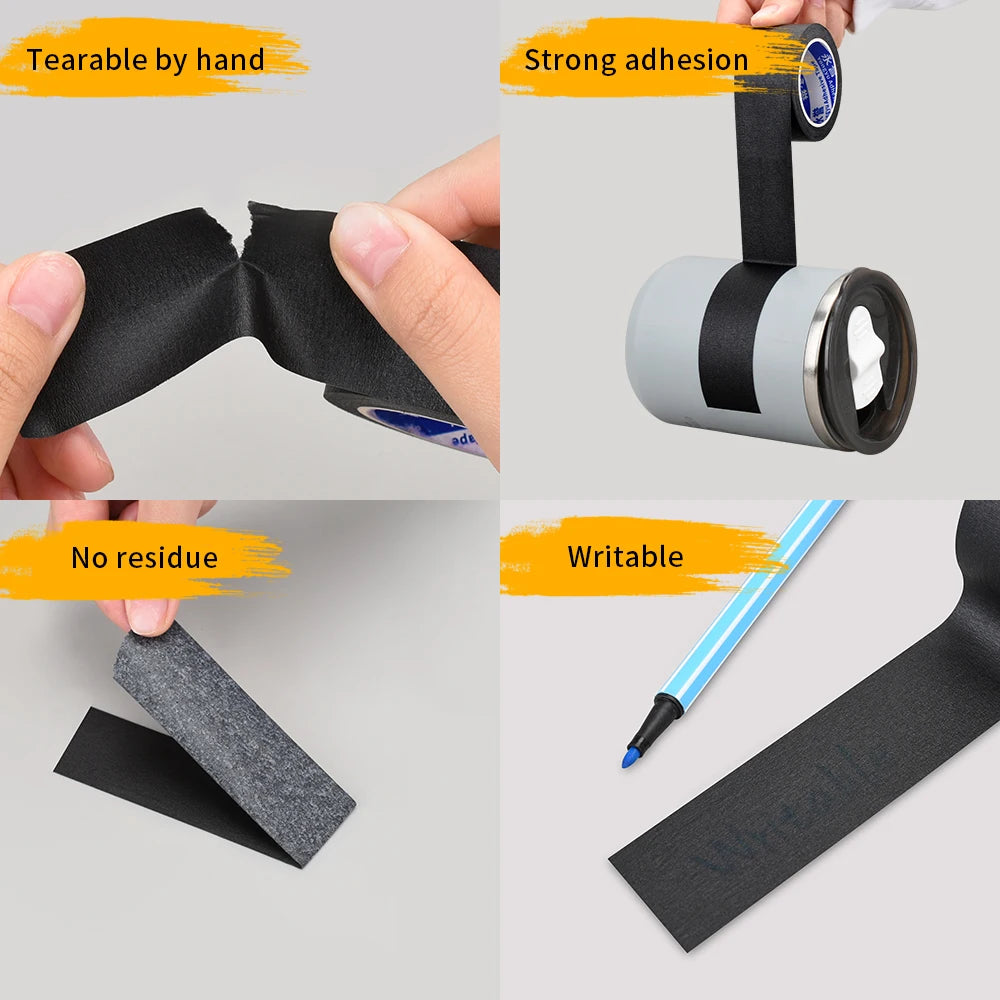 Black Paper Tape 10/20/50m Single Sided For Painting Crafts
