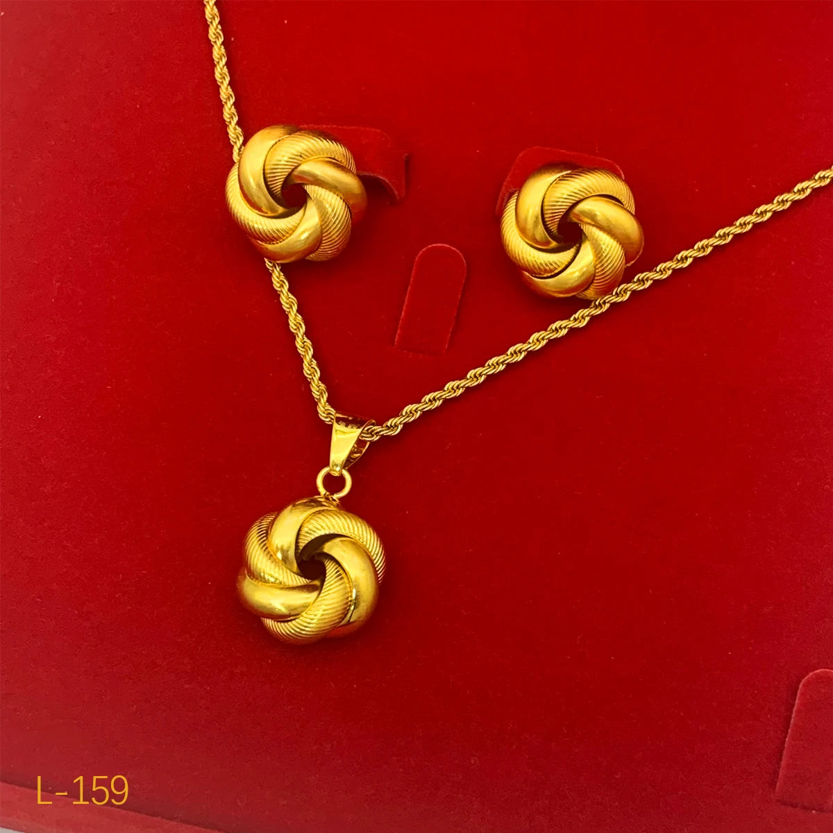 High-end 24K Indian Dubai Gold Jewelry Set for Party