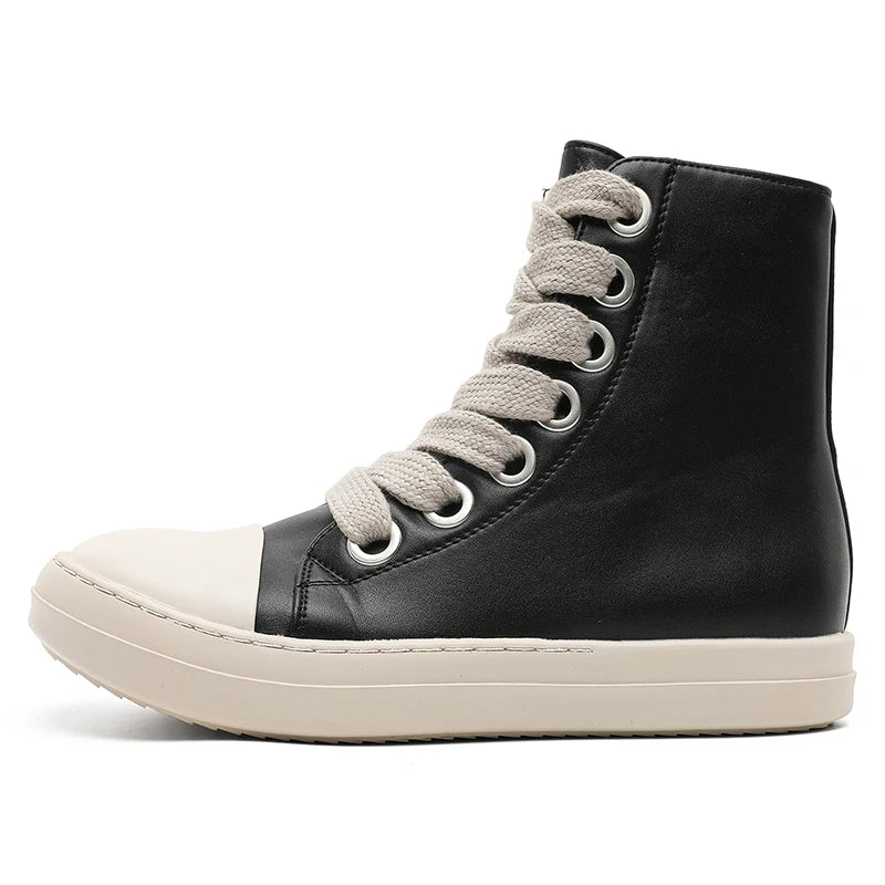 Unisex Autumn Winter High-Top Orange Sneakers Fashion