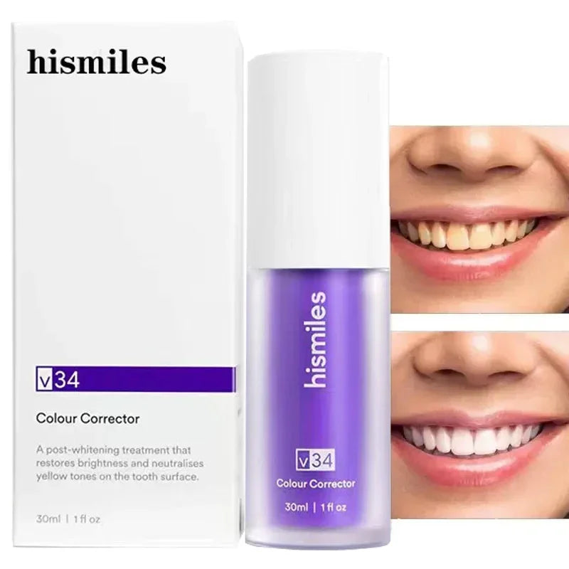 30ml V34 SmileKit Purple Toothpaste Removes Tartar Clean Oral Hygiene Fresh Breath Whitening Teeth Care Products - Daisan Mart