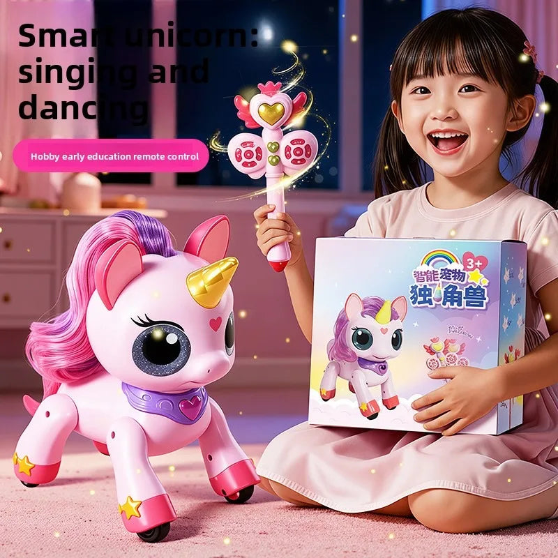 New Intelligent Remote Control Machine Pony Unicorn - Electronic Pet with Magic Wand, Girl's Birthday Gift & Children's Toy - Daisan Mart