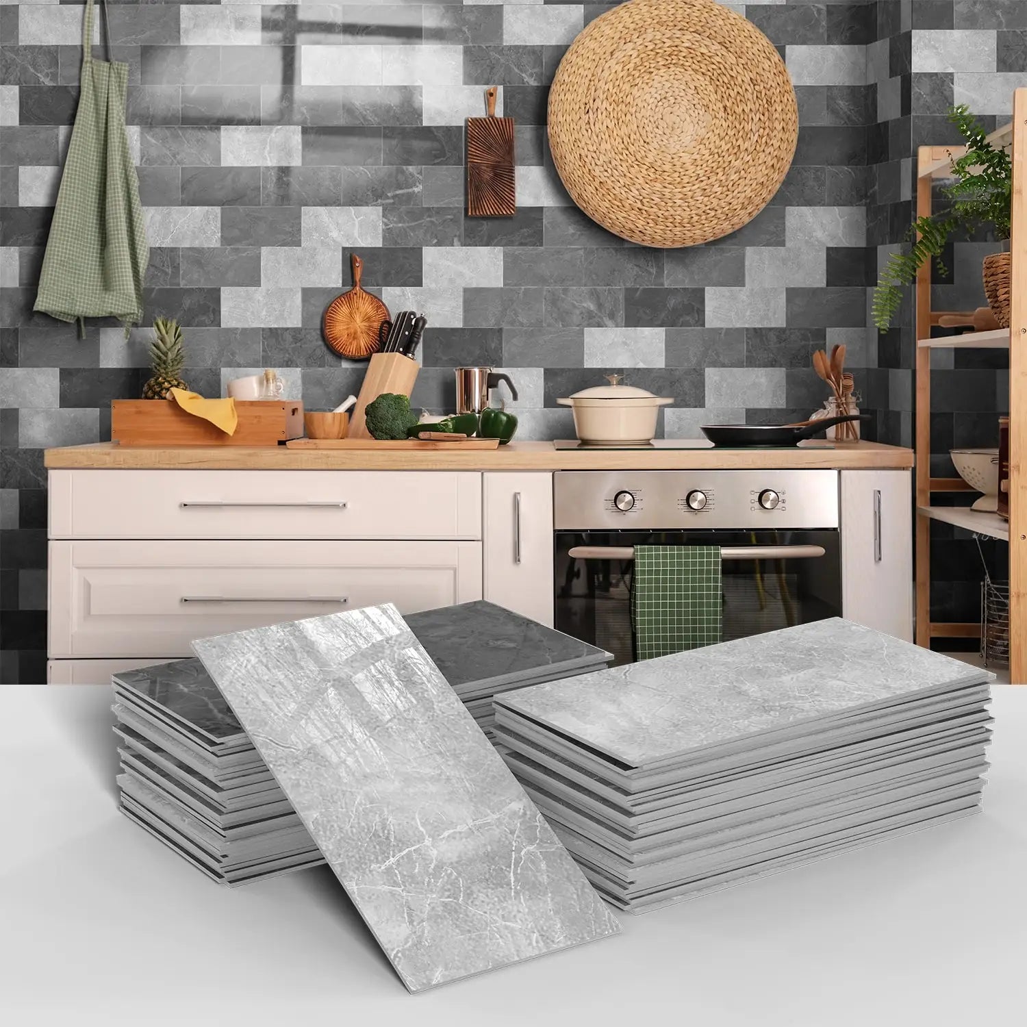 3D Waterproof Brick and Stone Decal Set - Kitchen &amp; Bathroom
