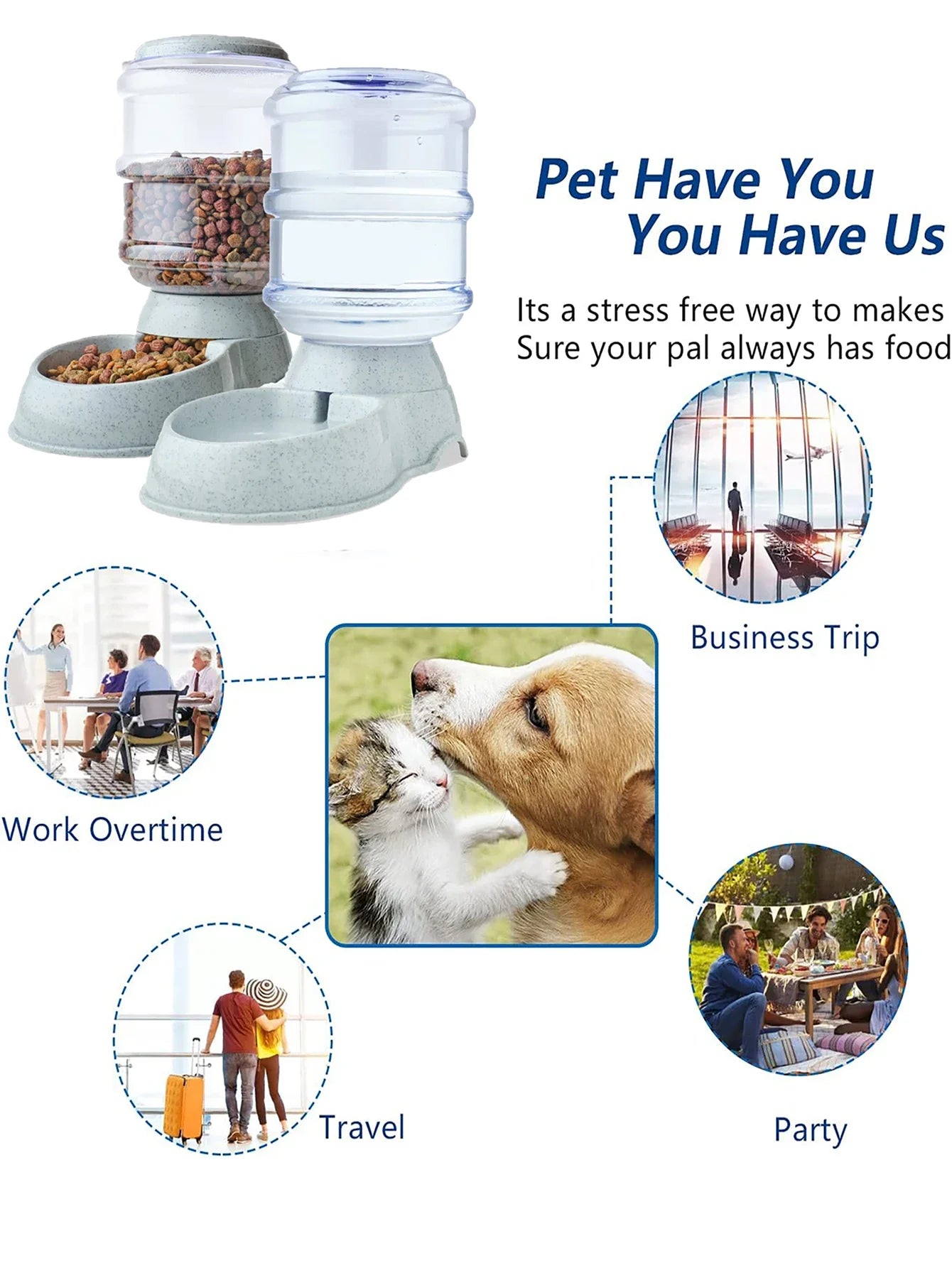 Automatic Water Dispenser Large Capacity Pet Feeder Small Dog Food Bowl  Cat Feeder Drinking Bowl Pet Feeding Drinker Water Bowl - Daisan Mart