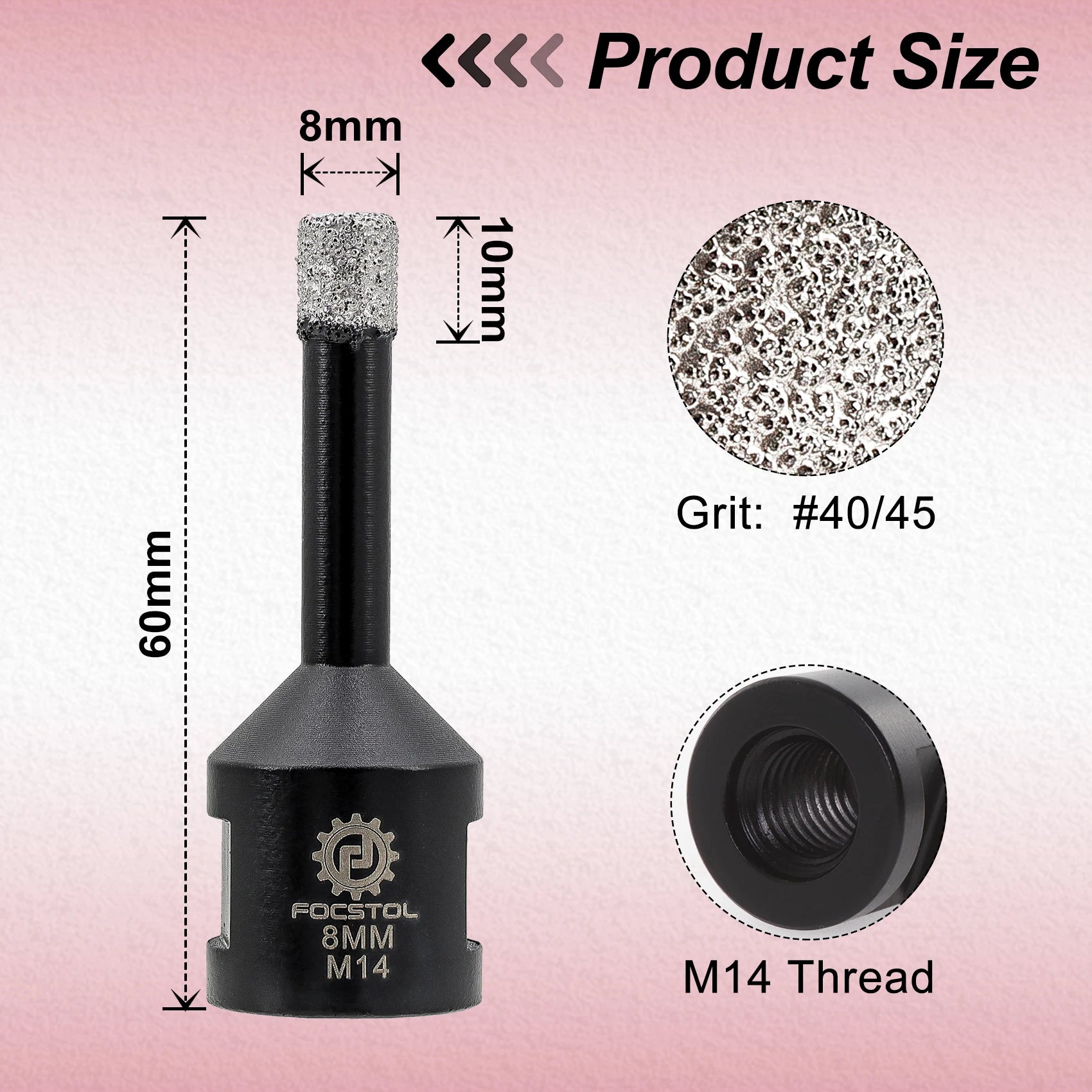 Mũi Khoan Kim Cương FOCSTOL M14 Đá Gạch 6-125mm - Daisan Mart