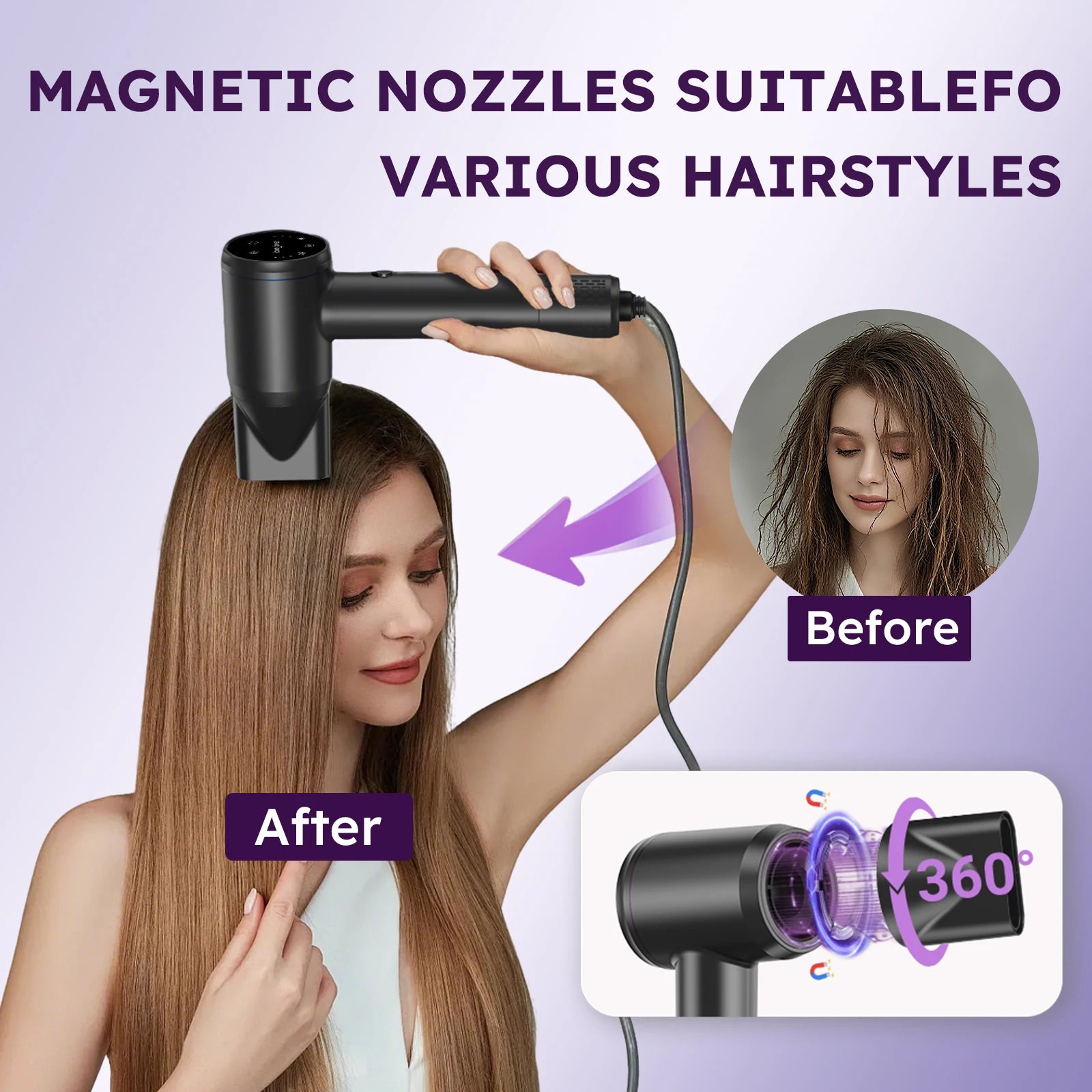 Professional Negative Ion Hair Dryer 110000RPM Travel