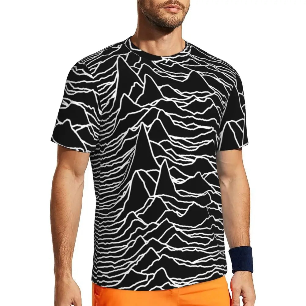Stylish Mondrian Striped Men's Gym T-Shirt