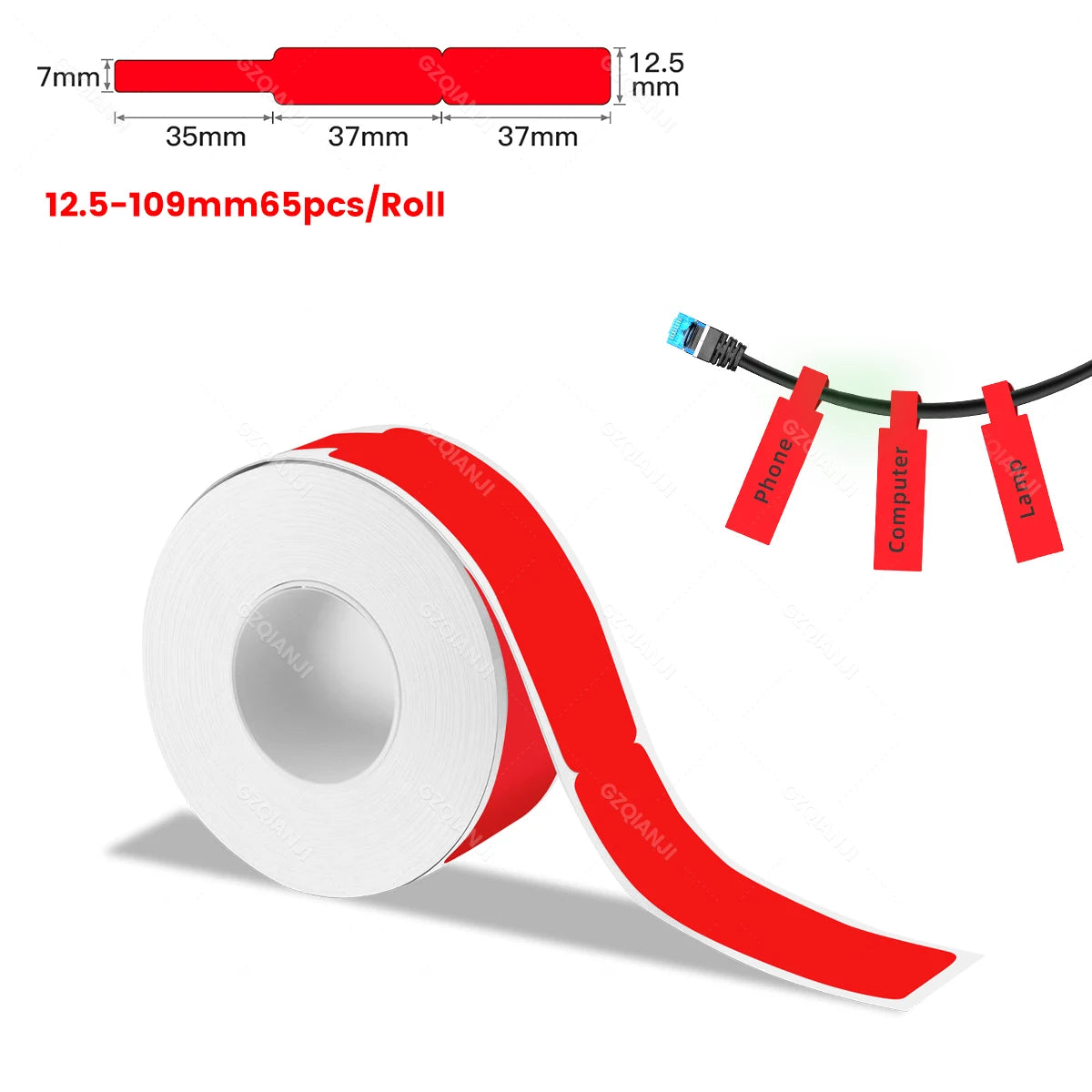 Multi Size P15 Label Paper Rolls Sticker 15*30mm 12*40mm White Color Cable Transparent P15 Thermal Label Printer Adhesive Tape - Daisan Mart