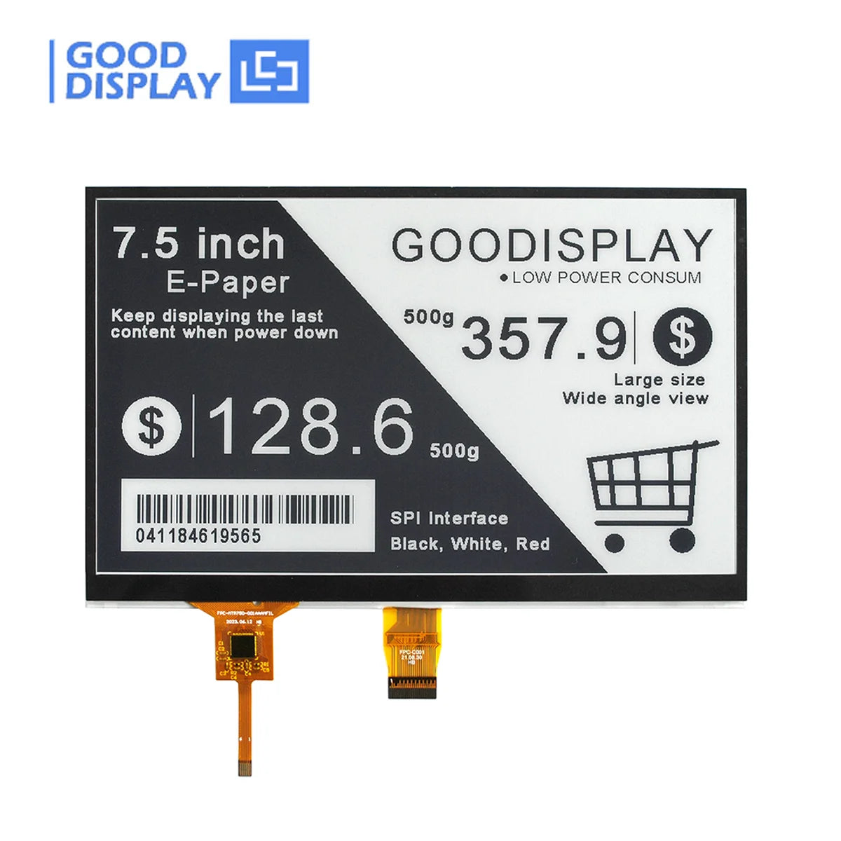 7.5 Inch Epaper Display with ESP32 Development kit Eink Screen Module, GDEY075Z08 with ESP32 Demo Kit