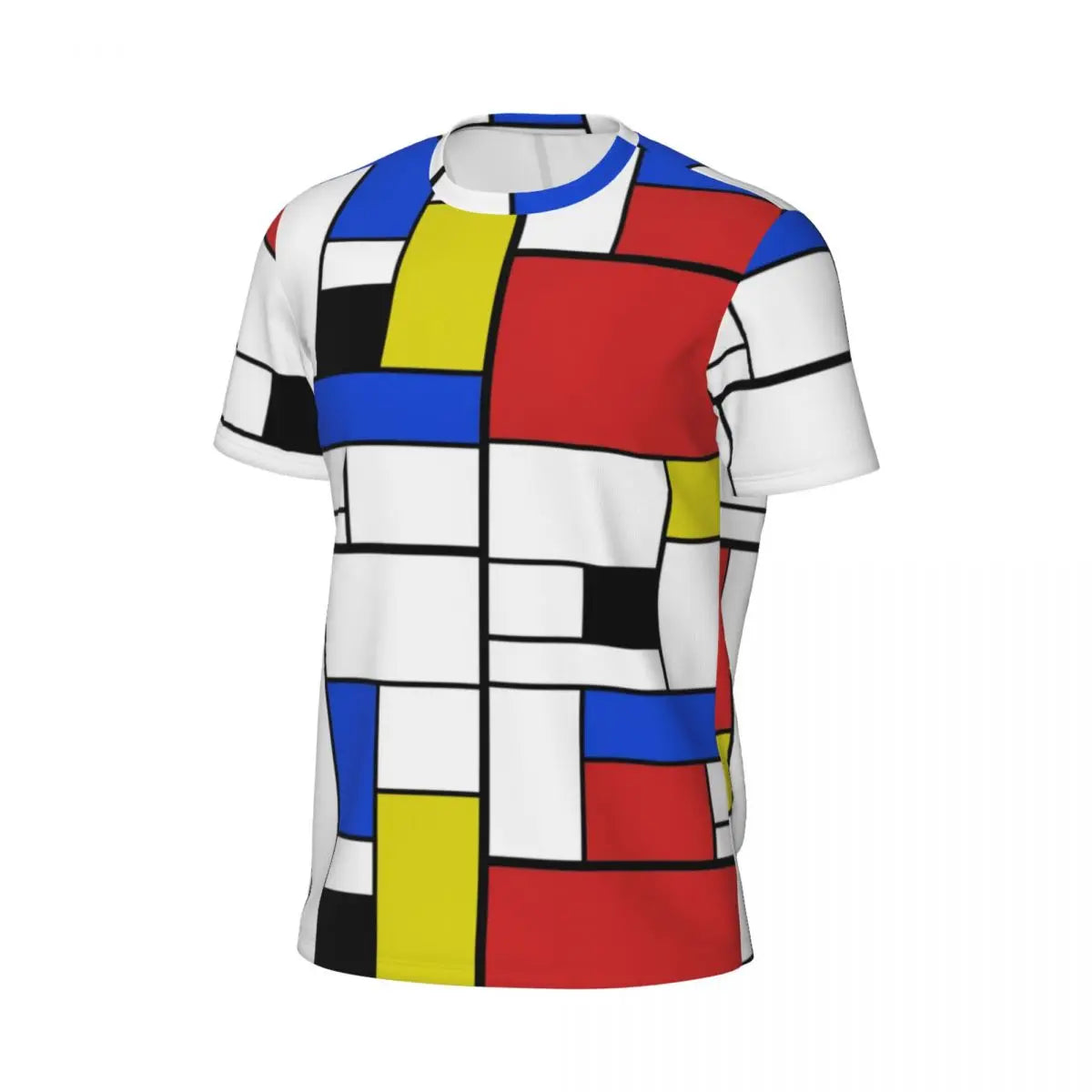 Stylish Mondrian Striped Men's Gym T-Shirt