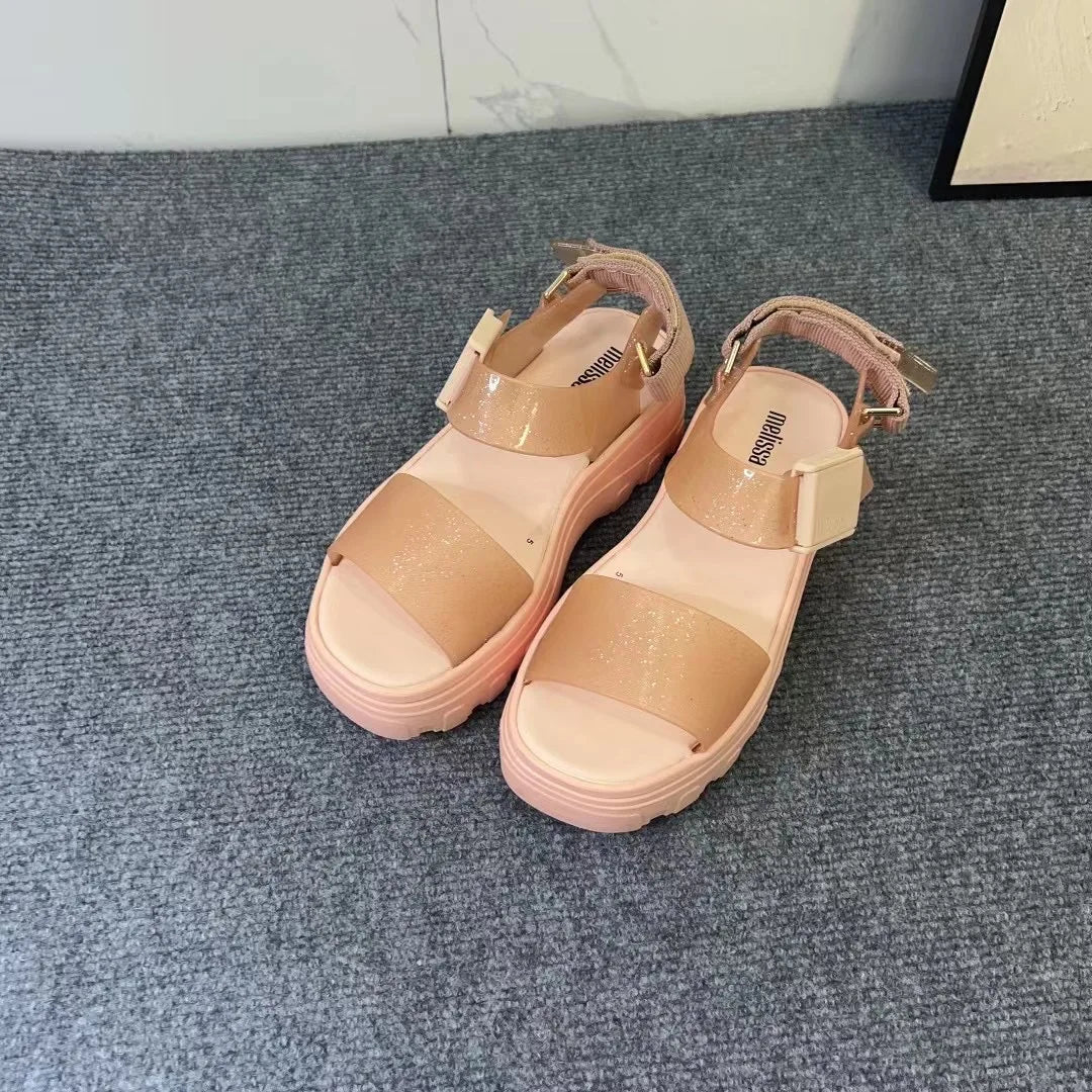 Sandal Nữ Mini Melissa 2025 Sóng Hoa Tim Retro