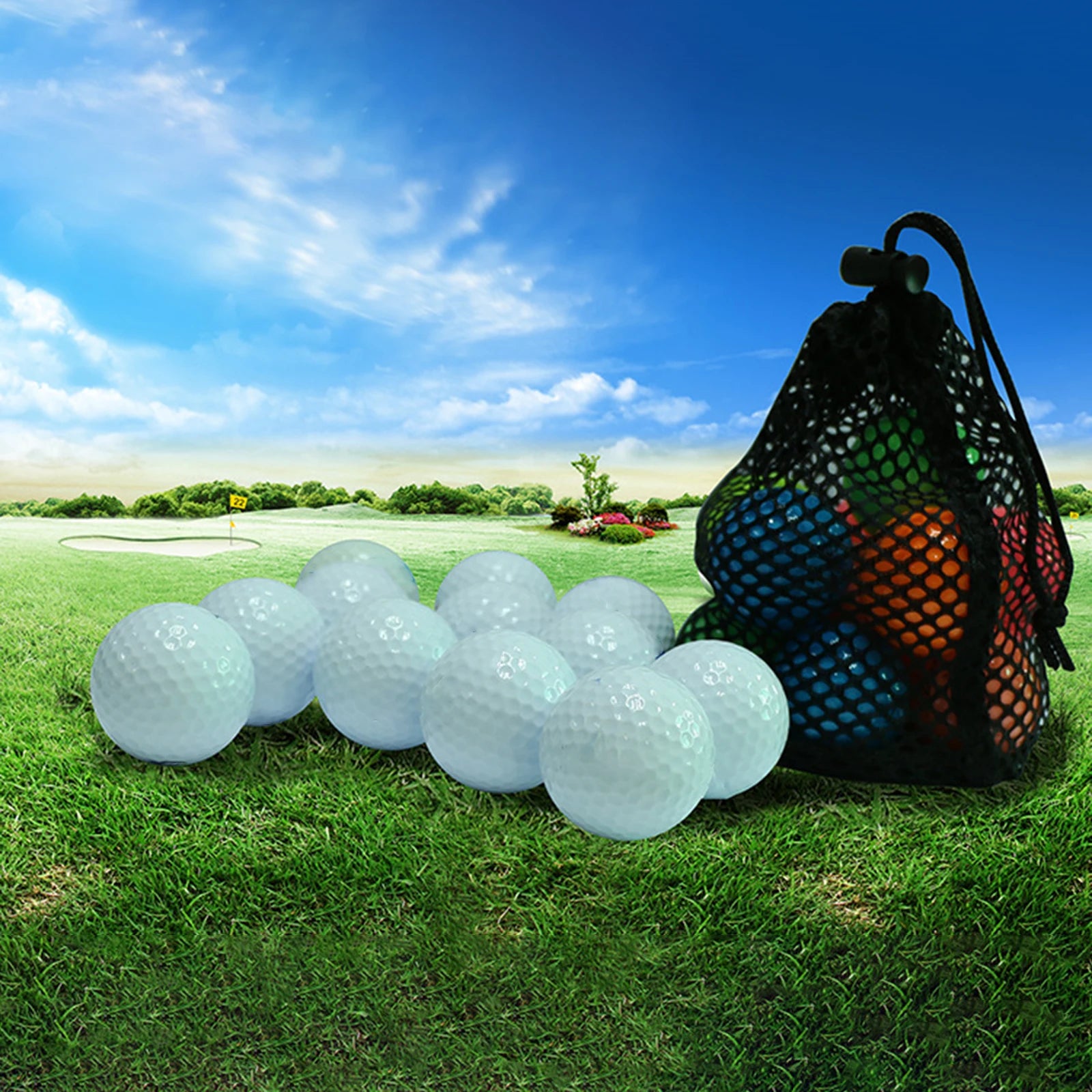 Túi Lưới Đựng Bóng Golf Tennis Có Móc Treo Tiện Lợi