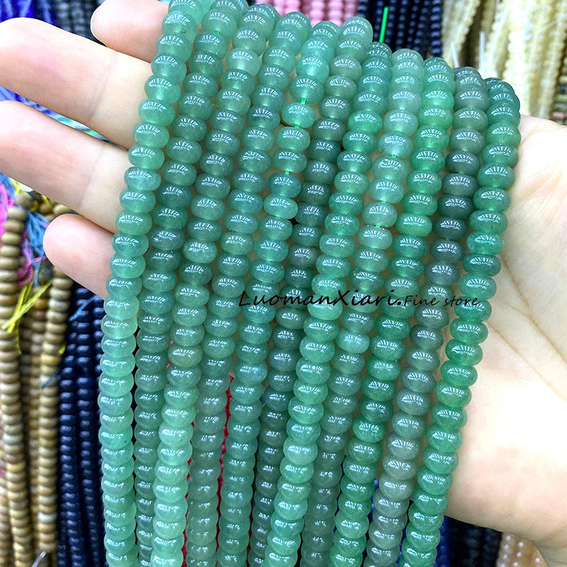 Natural Green Moss Agate Rondelle 5x8mm