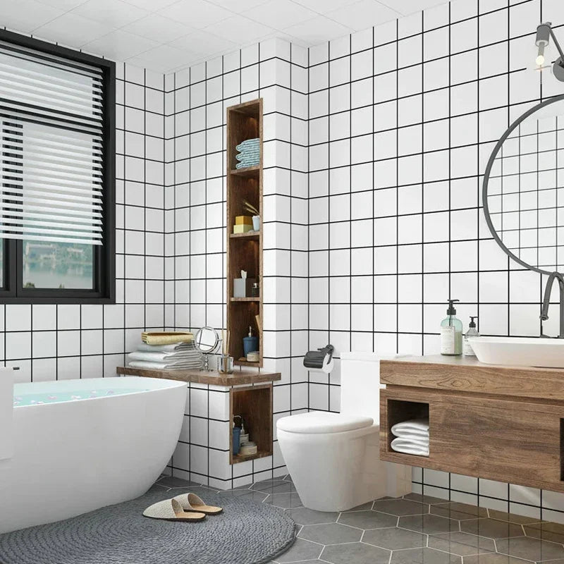 Imitation Ceramic Tile Wall Sticker Wallpaper Self-adhesive 3D Wall Decoration Bathroom Waterproof Marble Kitchen Wall Stickers