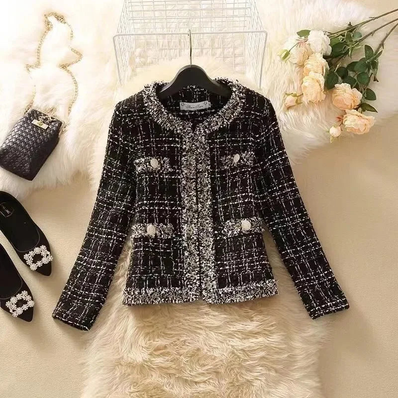Áo Khoác Tweed Nữ Thời Trang Xuân Dáng Ngắn Sang Trọng - Daisan Mart