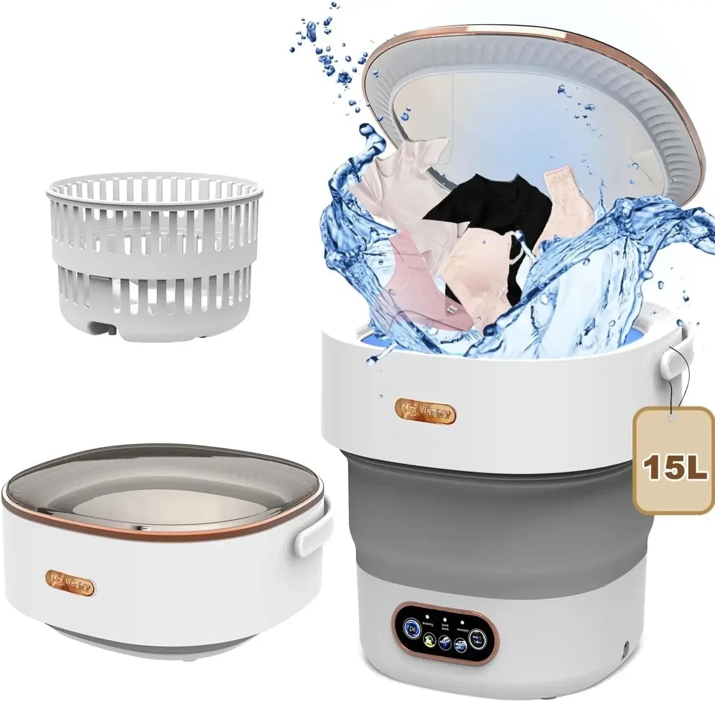 15L Mini Folding Washing Machine for Convenient Travel
