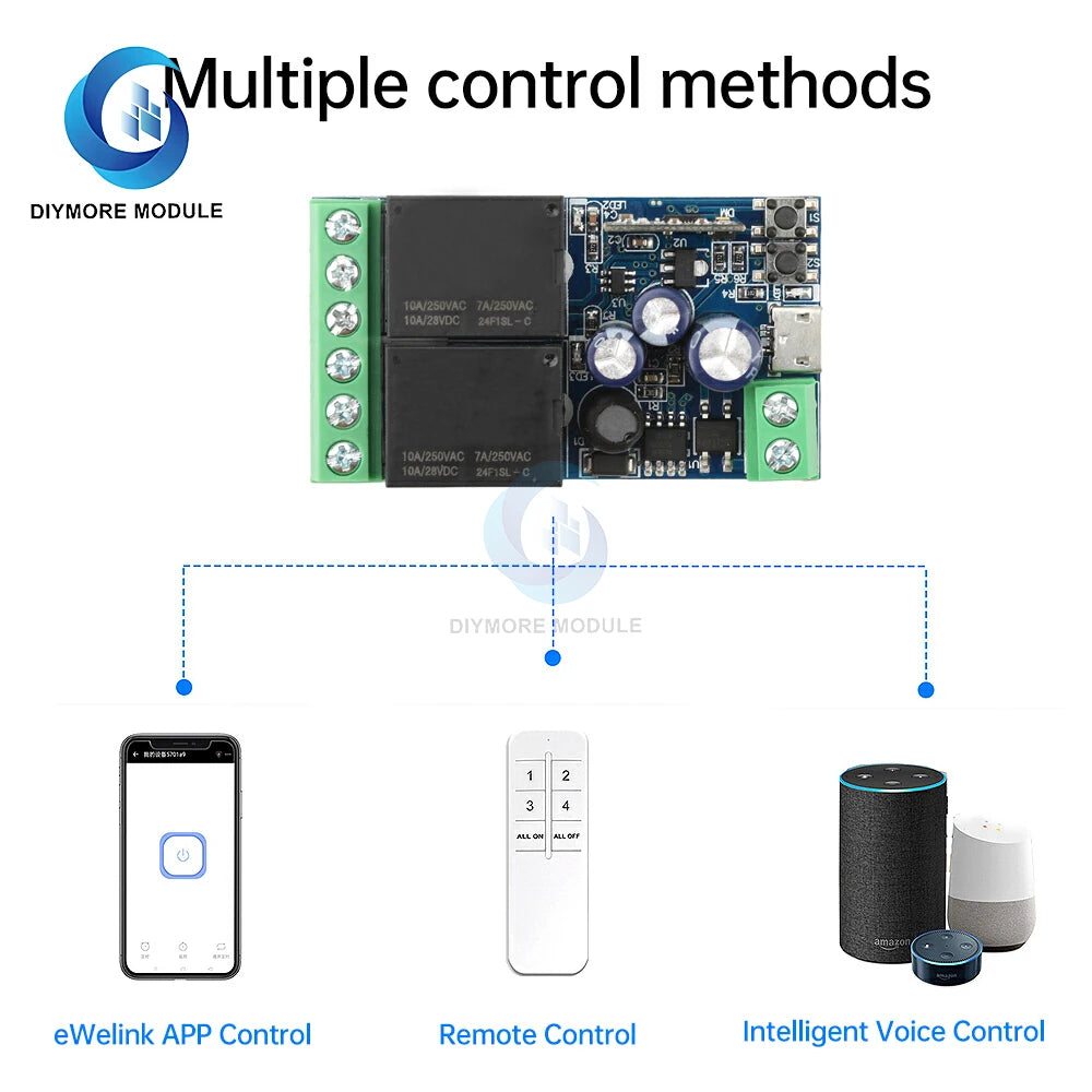 Công Tắc Wifi Thông Minh Ewelink 2 Rơ-le DC5V USB