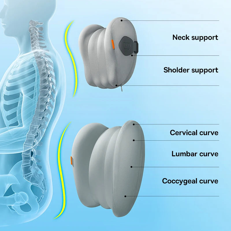 Baseus Car Neck Pillow Headrest Waist 3D Memory Foam Seat Support for Travel Neck Rest Breathable Car Back Lumbar Cushion Gadget - Daisan Mart