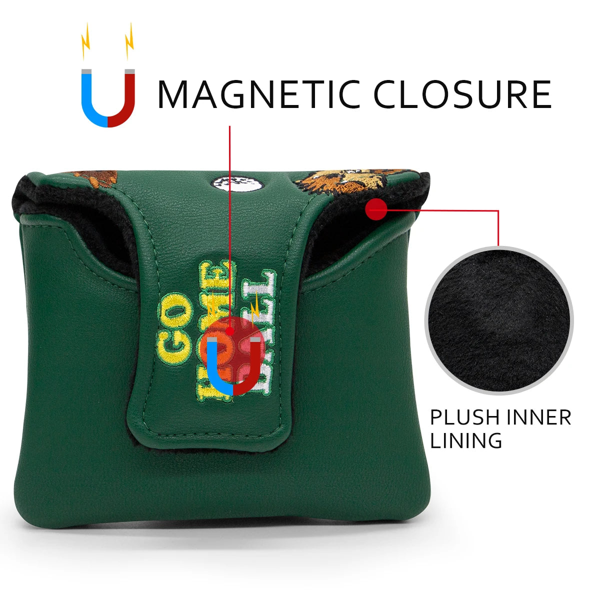 Groundhog Premium Embroidered Green Leather Golf Club Cover