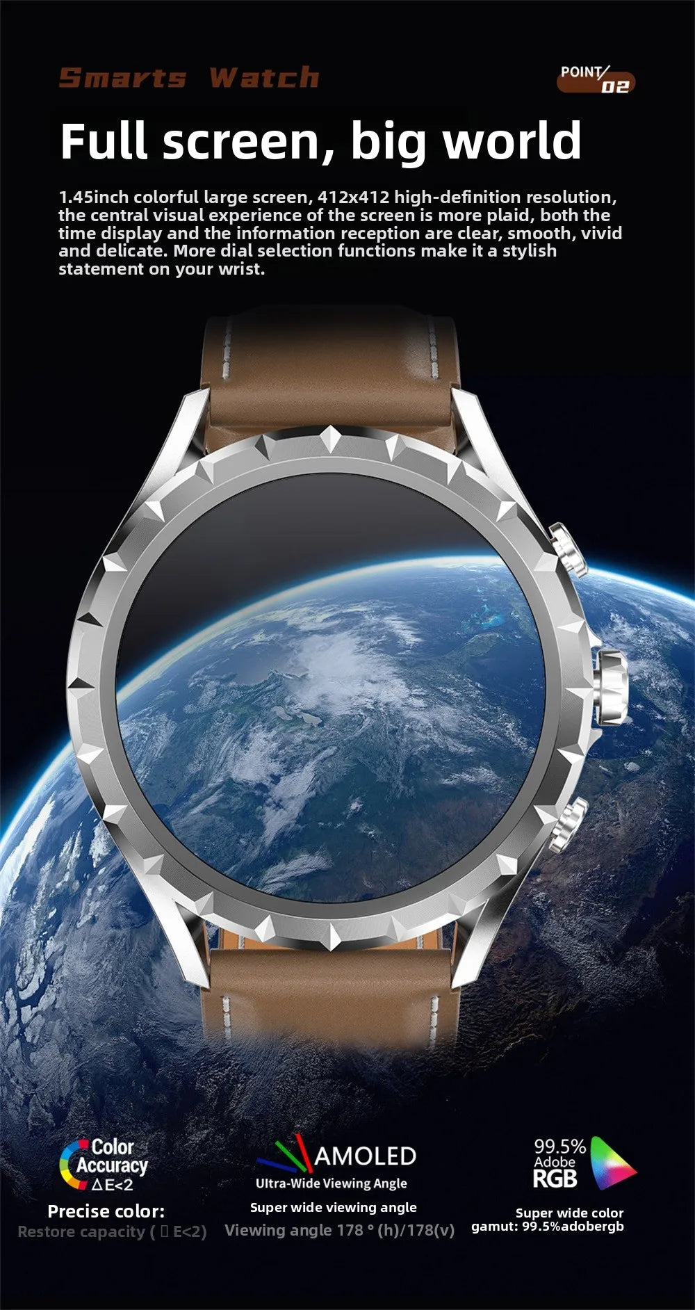 Đồng Hồ Thông Minh 1.45 Thể Thao, Gọi Bluetooth, NFC