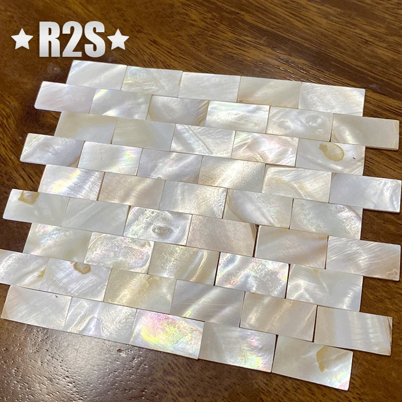 50 Viên Gạch Mosaic Vỏ Trai Trắng Hình Quạt DIY - Daisan Mart