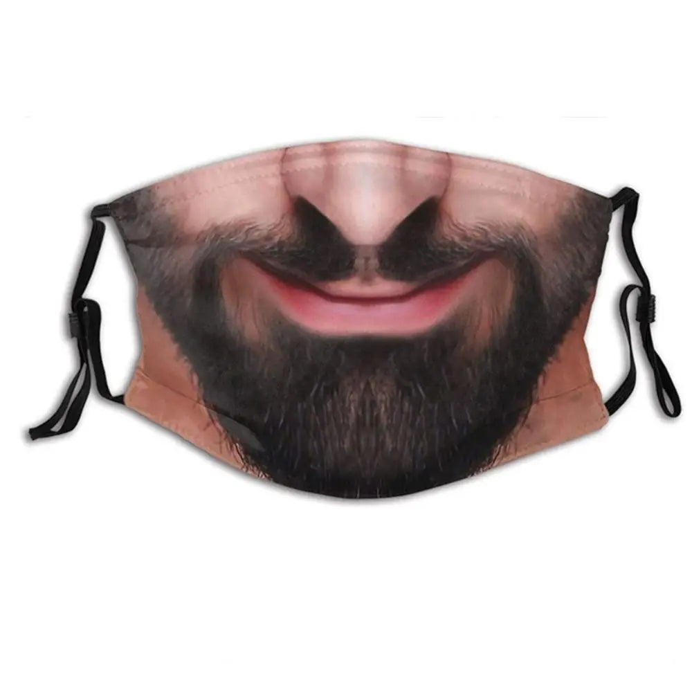 Facial Expression 3D Three-dimensional Mask Personality Breathable Funny Printed Mask Creative Printed Party Cosplay Mask Warmer