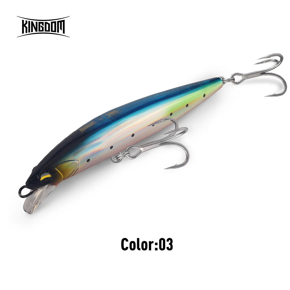 Kingdom Heavy Minnow Lure 140mm 38g Sinking Rolling Wobblers Artifical Hard Bait For Saltwater Seabass Pike Fishing Tackle
