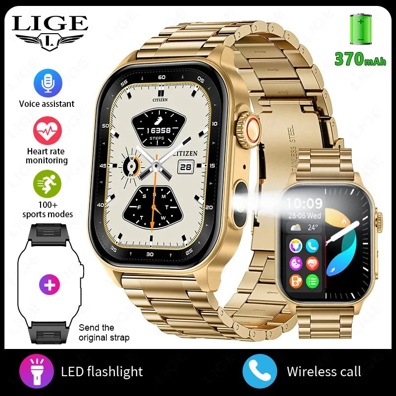 LIGE 2.01 Smart Watch Bluetooth Call Health