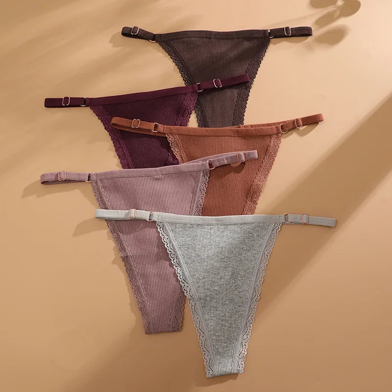 Combo of 5 Sexy Cotton Women's Underwear with Belt