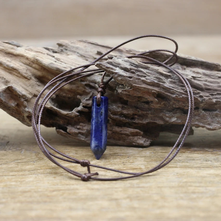 Hexagonal Natural Quartz Stone Necklace