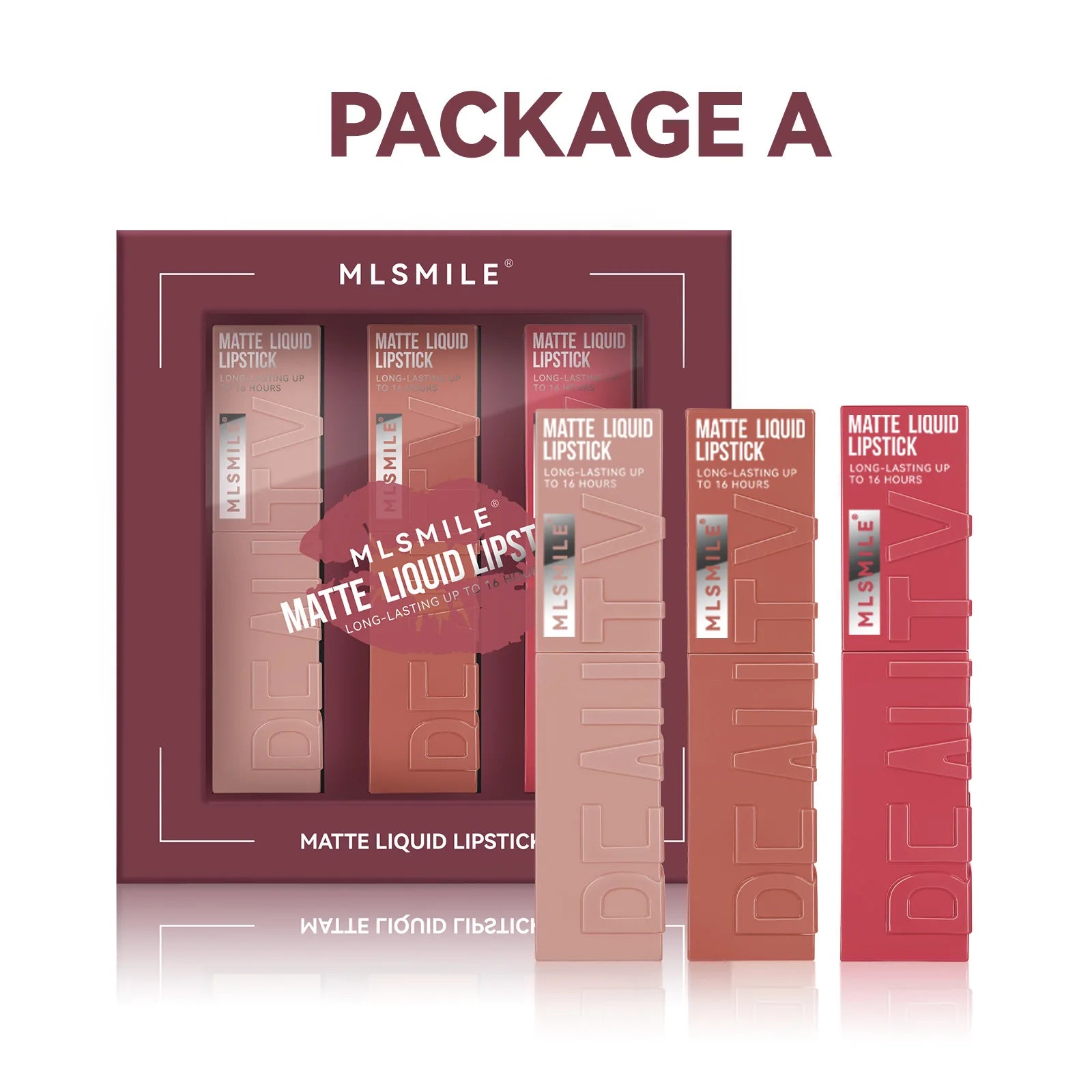 3-Color Matte Lipstick Set - Long-lasting, Smudge-proof, Waterproof
