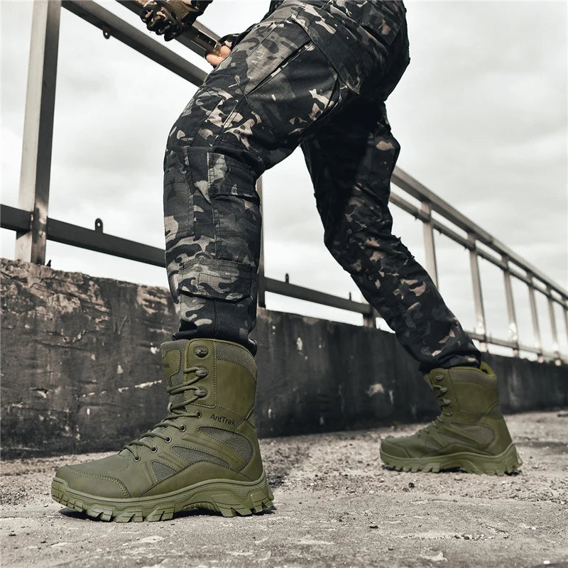 Men's Fashion Boots - Motocross Style High-Top Boots