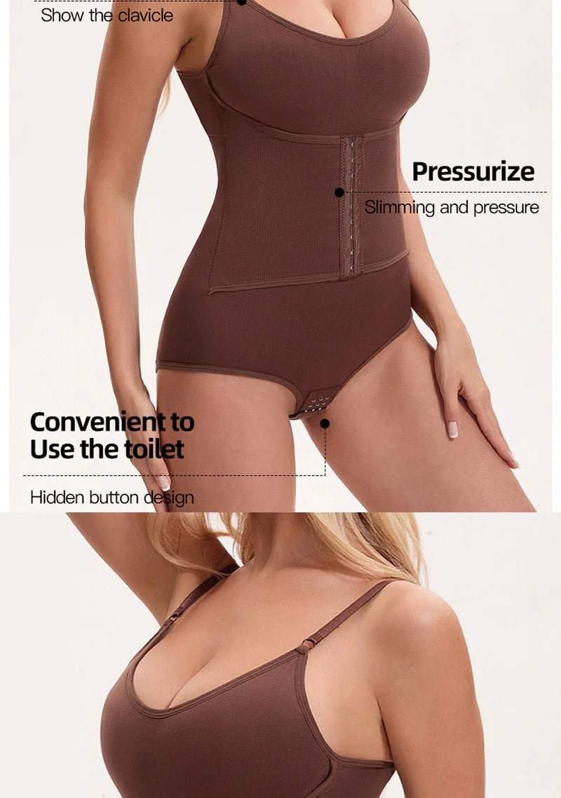 Naisstoo Shapewear Bodysuit Women Tummy Control Tight Slimming Waist Trainer Body Shaper Jumpsuit Drop Shipping Bodysuits