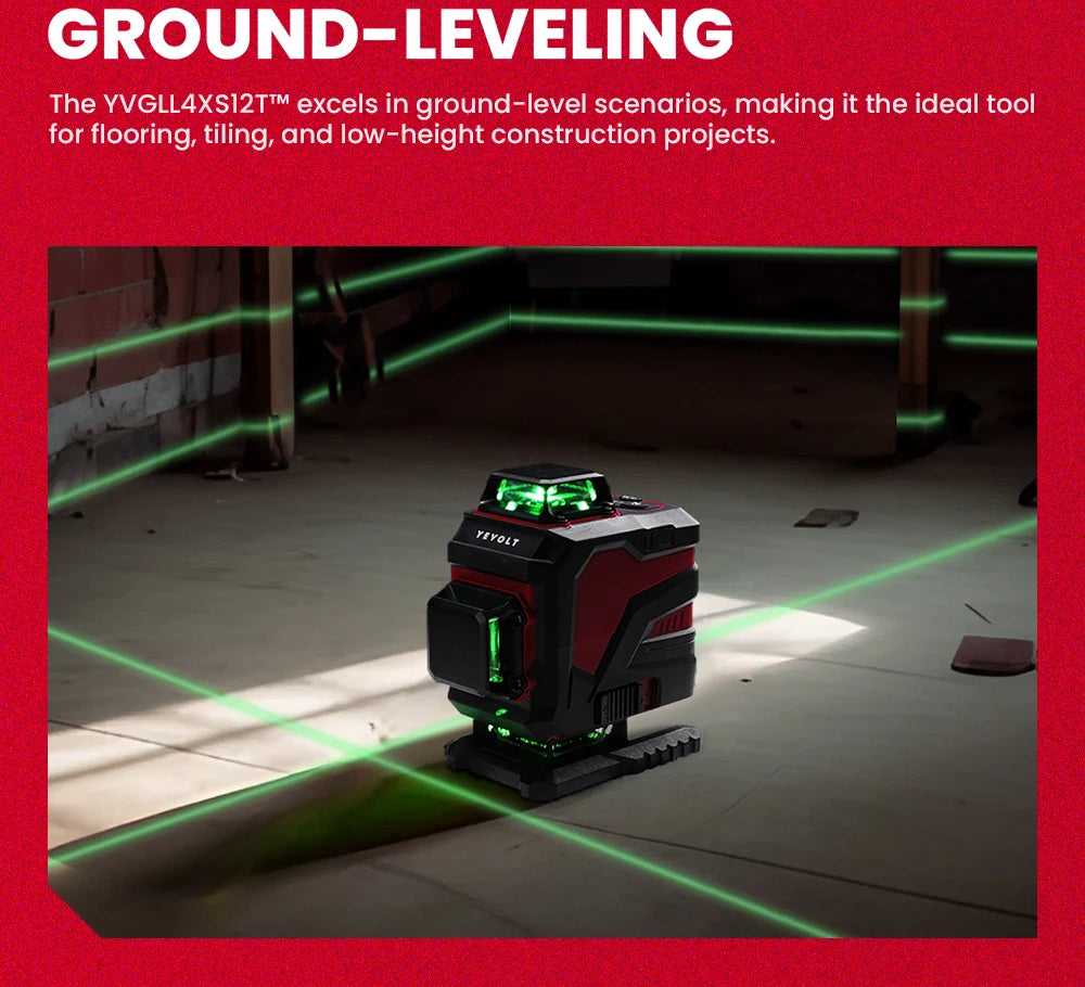 360° Máy Cân Mực Laser Xanh YEVOLT 12/16 Tia - Daisan Mart