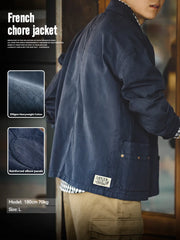 Maden Navy Men's Jacket Multi-Pocket Comfortable Spring Autumn