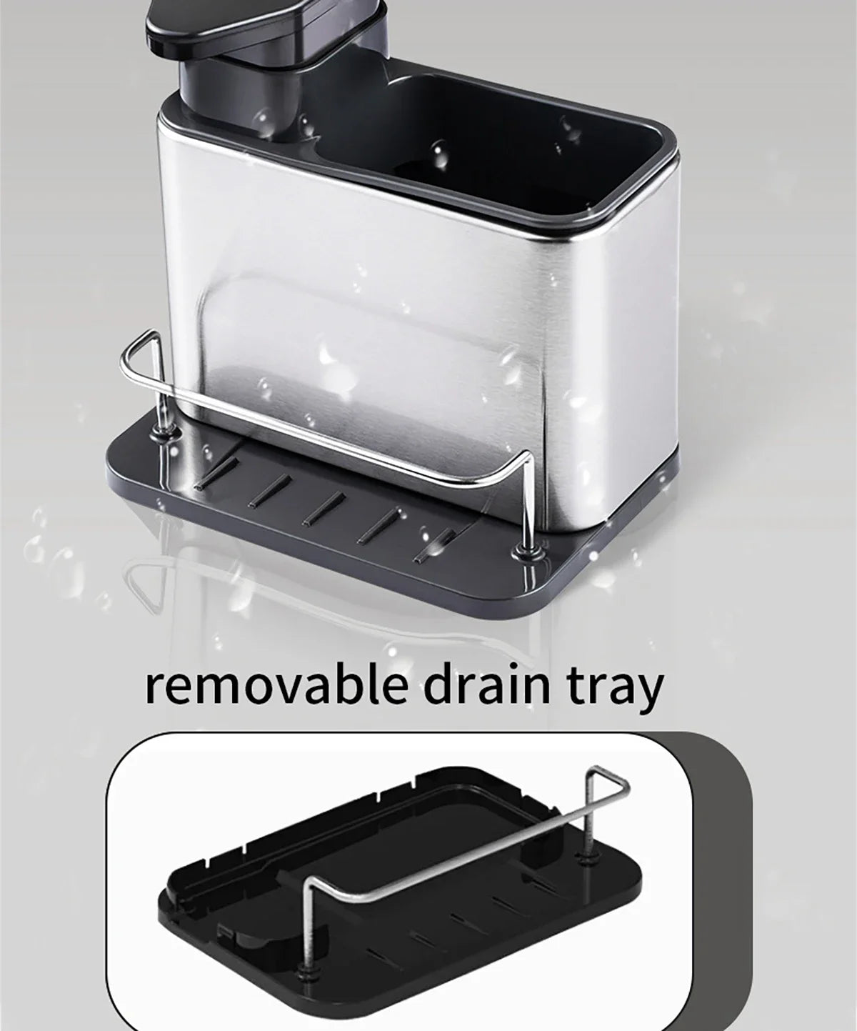 3-in-1 Stainless Steel Dishwashing Liquid Rack, Compact and Convenient for the Kitchen