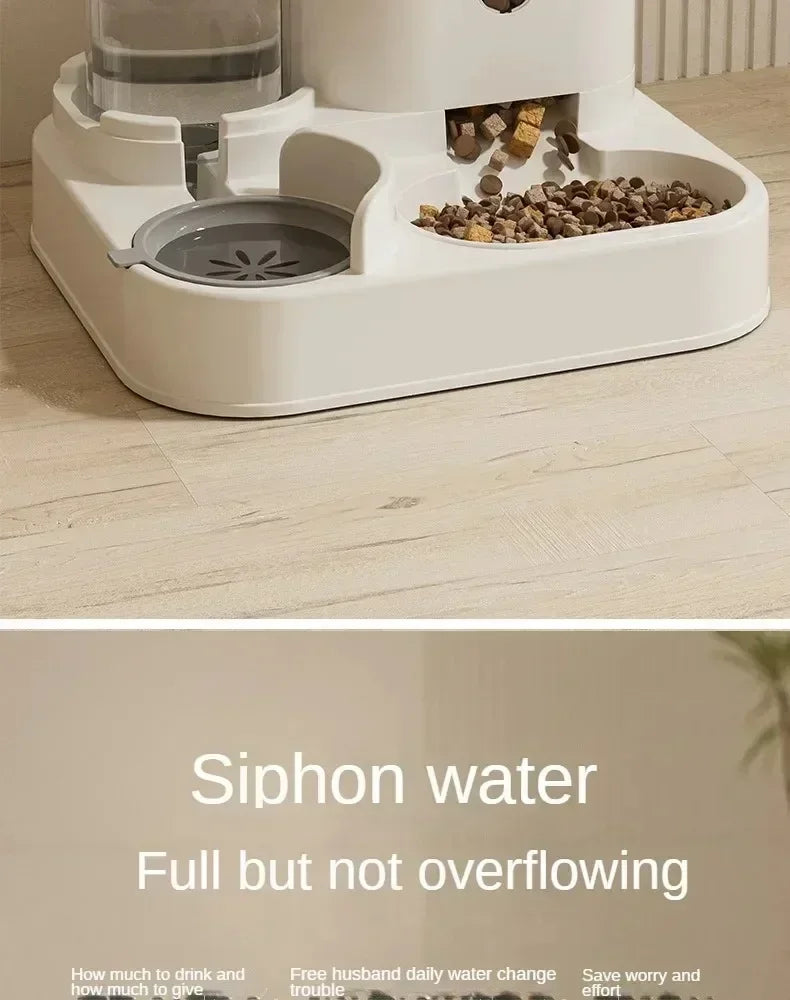 Automatic Feeder Dog Cat Food Bowl With Water Fountain Large Capacity Pet Food Storage Dispenser Container Puppy Pet Accessories - Daisan Mart