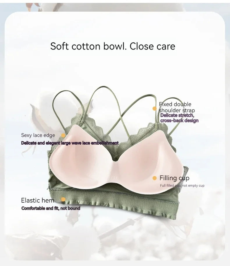 Sexy Seamless Crossover Lace Backless Bra For Girls Stylish Sports Crop Top Underwear For Comfortable Layering